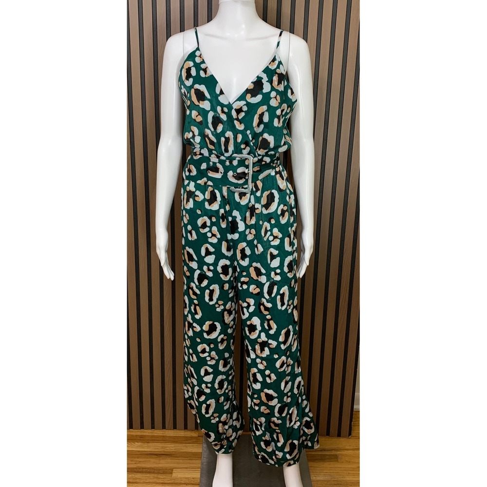 House of Harlow 1960 x REVOLVE Green Leopard Print Belted Jumpsuit Small